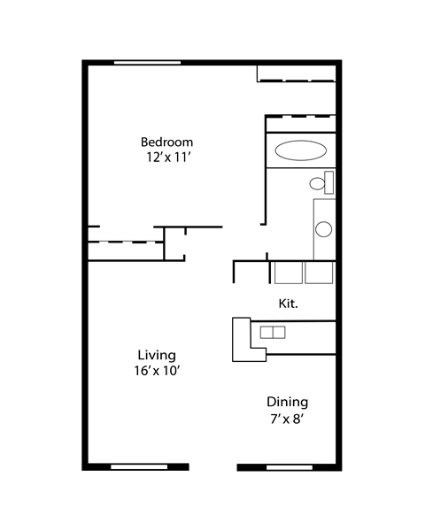a floor plan of a bedroom apartment